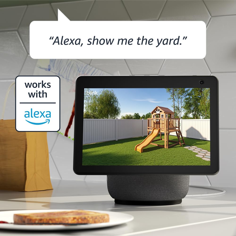 Blink Outdoor 4 (newest model), Wireless smart security camera, two-year battery, 1080p HD day and infrared night live view, two-way talk – 3 camera system