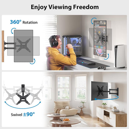 Full Motion TV Monitor Wall Mount Bracket Swivel Tilt Extension