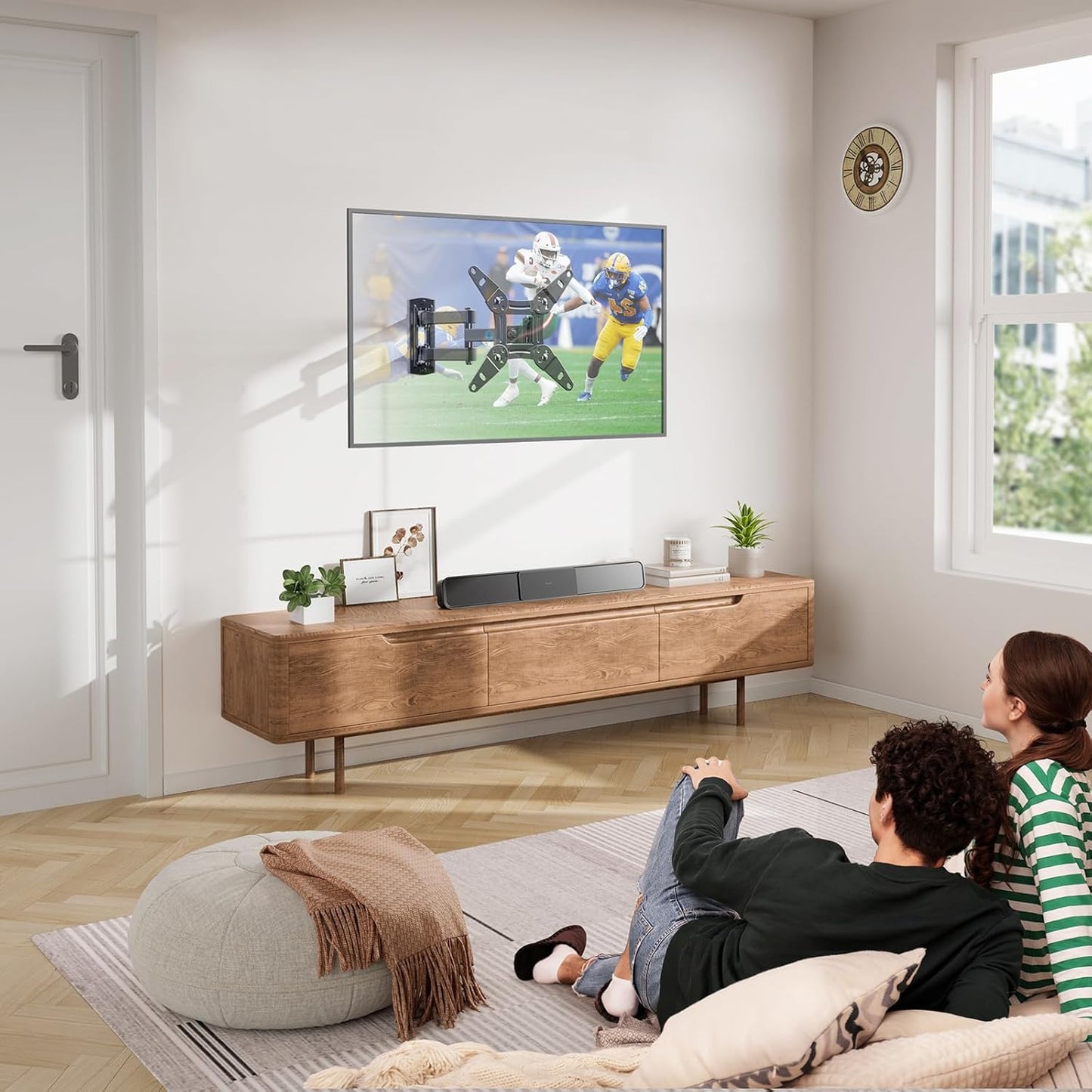 Full Motion TV Monitor Wall Mount Bracket Swivel Tilt Extension
