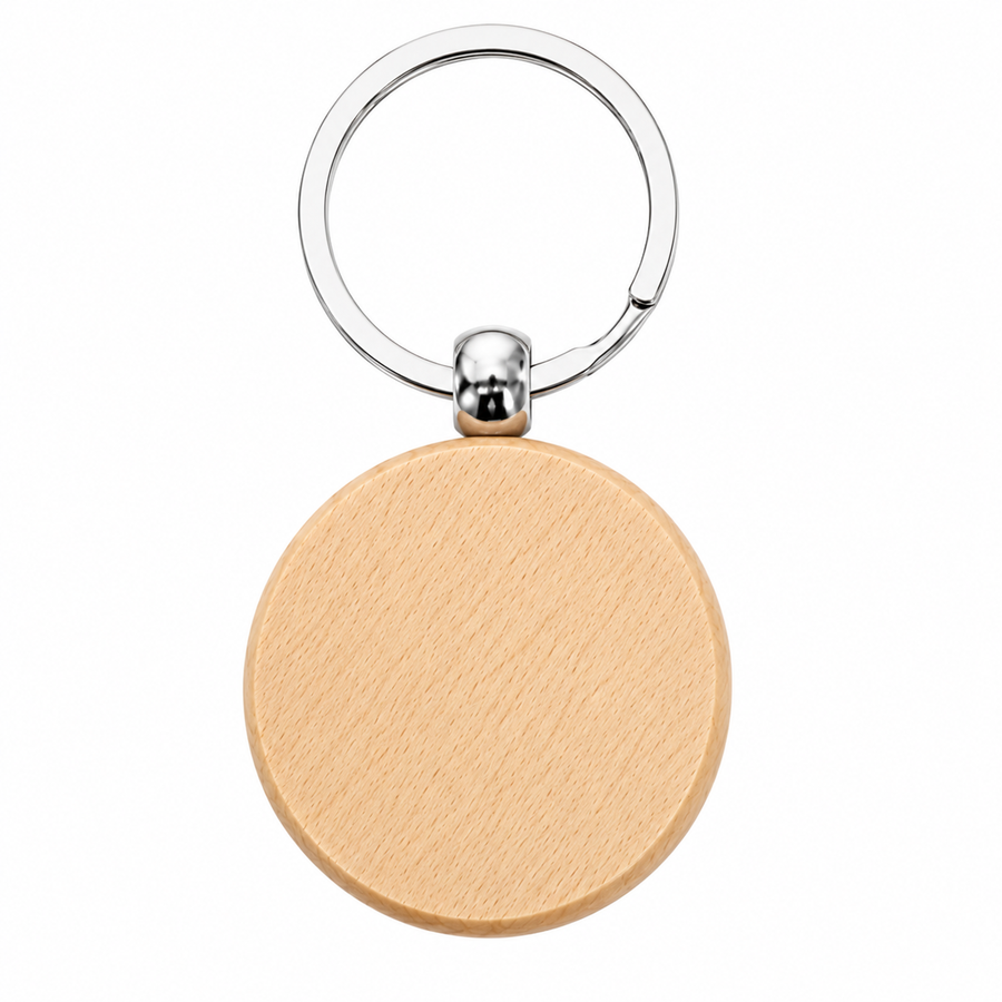 Personalized Round Wooden Keychain