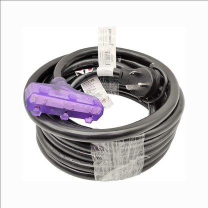 Parkworld 885880A RV 30A to (3) 15A Tri Outlet Household Adapter Cord 125V, Male with Handle TT-30P to (3) 5-15R Female with Lighted (25FT)