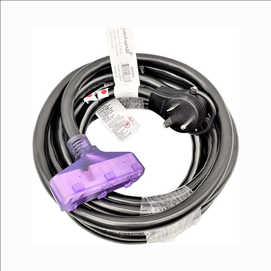 Parkworld 885880A RV 30A to (3) 15A Tri Outlet Household Adapter Cord 125V, Male with Handle TT-30P to (3) 5-15R Female with Lighted (25FT)
